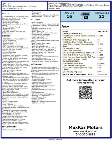 2015 Jeep Wrangler Unlimited 3.6L 6 Cyl 4WD 4dr Sahara