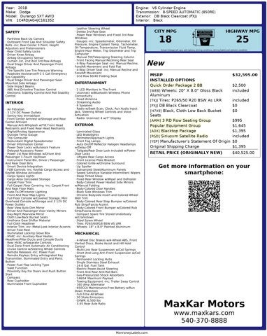 2018 Dodge Durango 3.6L 6 Cyl SXT AWD