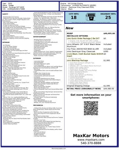 2022 Dodge Durango 3.6l 6 Cyl SXT AWD