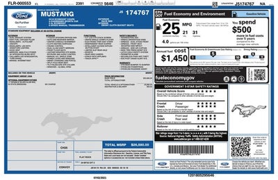2018 Ford Mustang 2.3L 4 Cyl Turbo EcoBoost