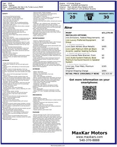 2015 Cadillac CTS Sedan 2.0L 4 Cyl Turbo 4dr Sdn 2.0L Turbo Luxury RWD