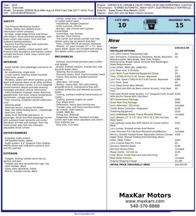 2015 Chevrolet Silverado 2500HD Built After Aug 14 4WD Crew Cab 167.7 Work Truck