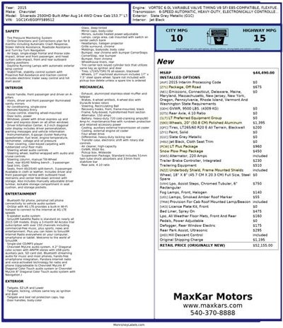 2015 Chevrolet Silverado 2500HD Built After Aug 14 LT