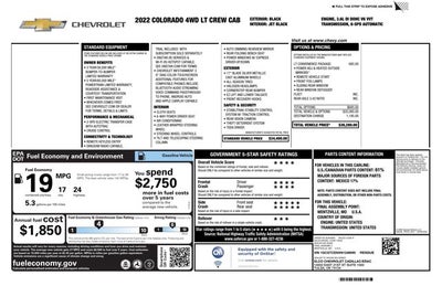 2022 Chevrolet Colorado 3.6L V6 4WD 4WD LT