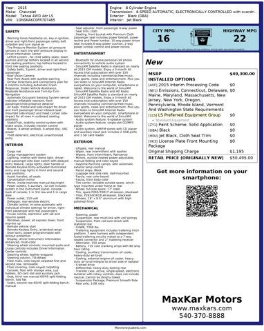 2015 Chevrolet Tahoe 5.3L 8 Cyl 4WD 4dr LS