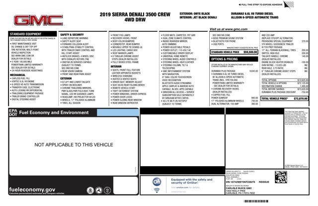 2019 GMC Sierra 3500HD 6.6L 8Cyl Turbo Diesel 4WD Denali