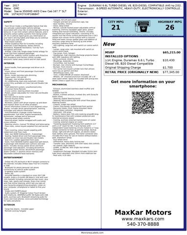 2017 GMC Sierra 3500HD 6.6L 8 Cyl Turbo Diesel SLT