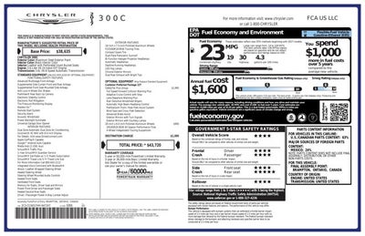 2017 Chrysler 300 3.6L 6 Cyl 300C RWD