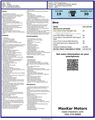 2023 Dodge Charger 3.6L 6 Cyl SXT RWD