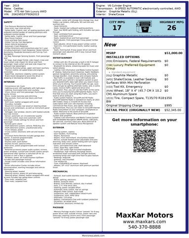 2015 Cadillac XTS 3.6L 6 Cyl AWD 4dr Sdn Luxury AWD