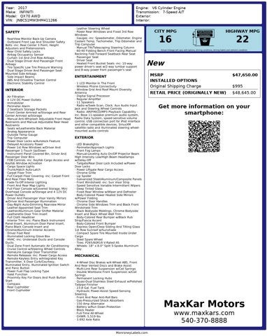 2017 INFINITI QX70 3.7L 6 Cyl AWD AWD